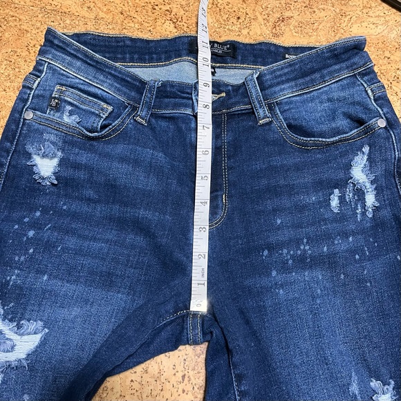 Judy Blue Destroyed Bleach Splatter Midrise Boyfriend Fit Jeans Sz 7/28 - Picture 14 of 15